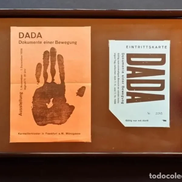 DADAISMO, Entrada y raro cartel, retrospectiva de 1958