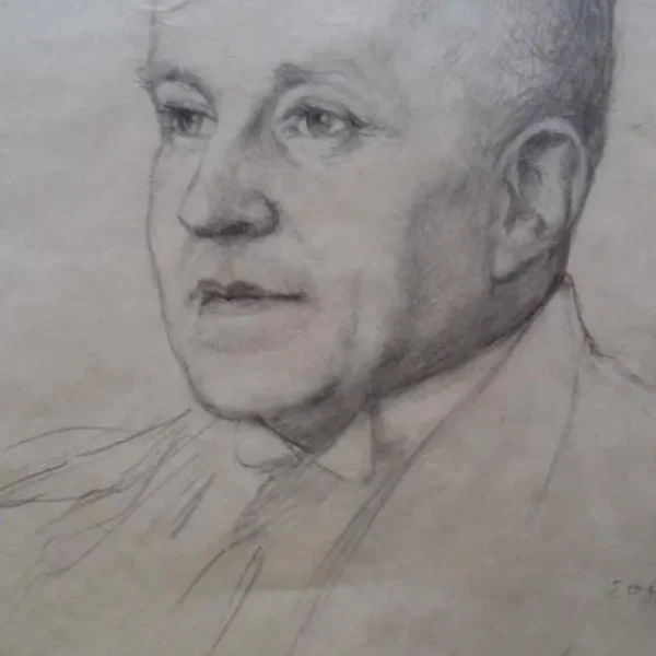 Ernst OPPLER: Dibujo a lápiz y carbón firmado a lápiz. 1925.