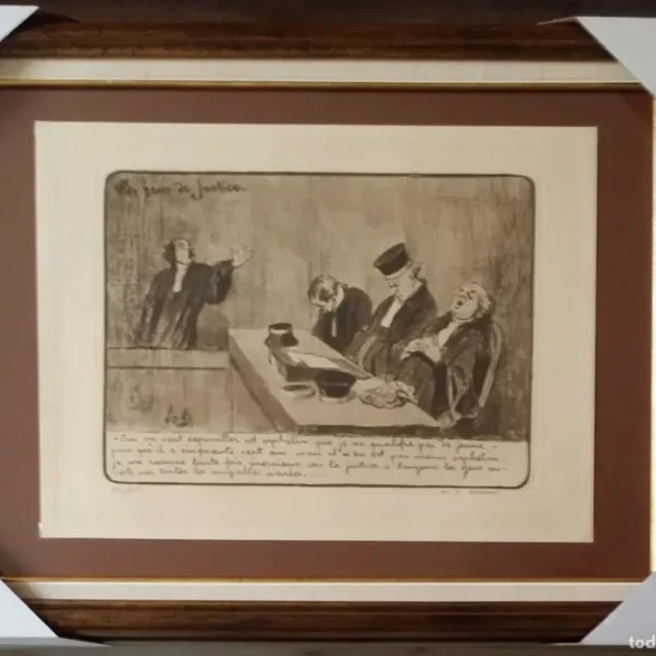 Honore DAUMIER: litografía firmada y numerada a mano, 1848